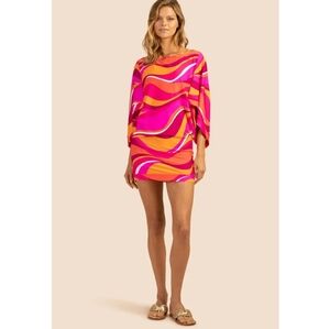 Trina Turk VIVID VISTA TUNIC Colorful Swim, Beach, Resort Mini Dress Cover Up